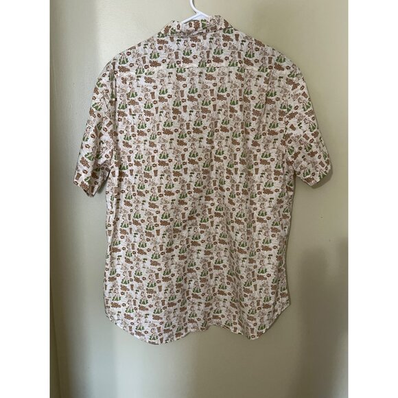JACHS New York Mens Tiki Print Shirt XL Short Sleeve Button Up Tropical Resort - Picture 6 of 12